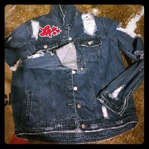 Nordstroms jean distressed jacket.